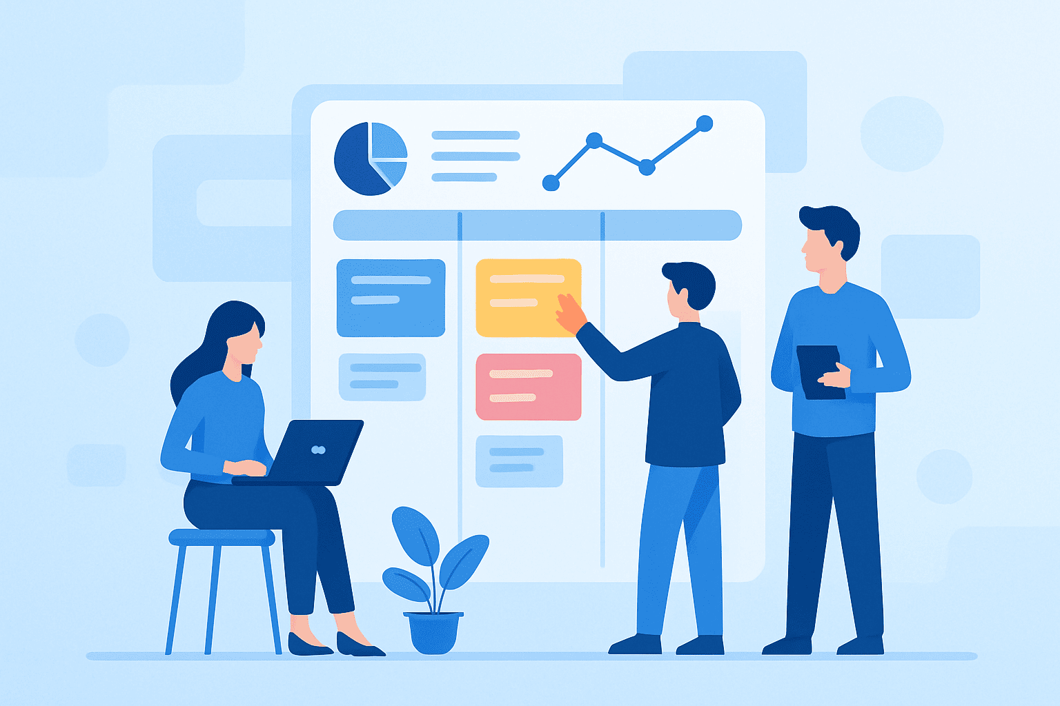 Ilustração de Gestão de Projetos